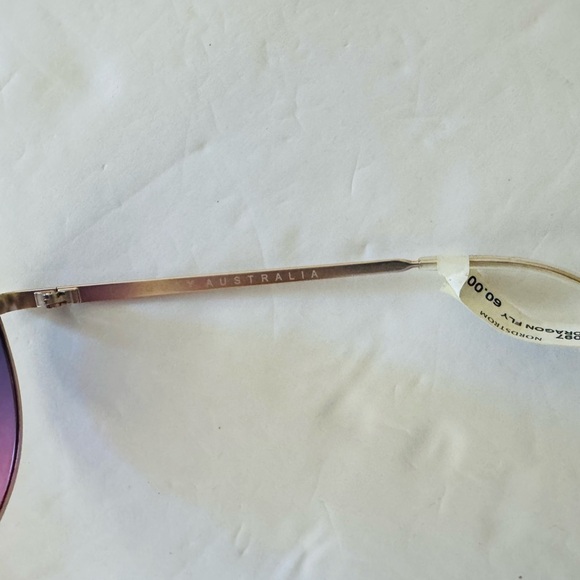 Quay Australia Dragon Fly 126 Pink Aviator Sunglasses Matte Gold, NWT - Picture 9 of 11